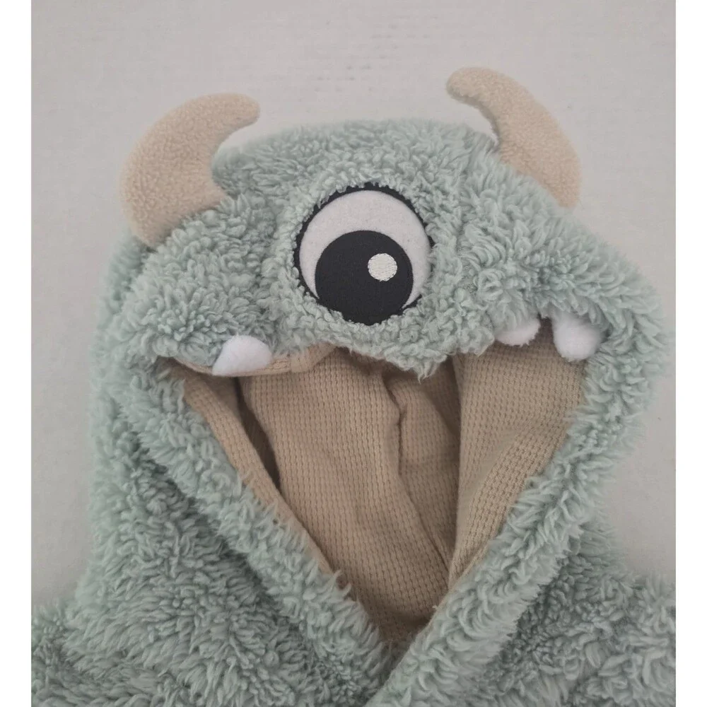 Old Navy Unisex Green Monster Hooded Infant Halloween Costume 0-3 Months Baby